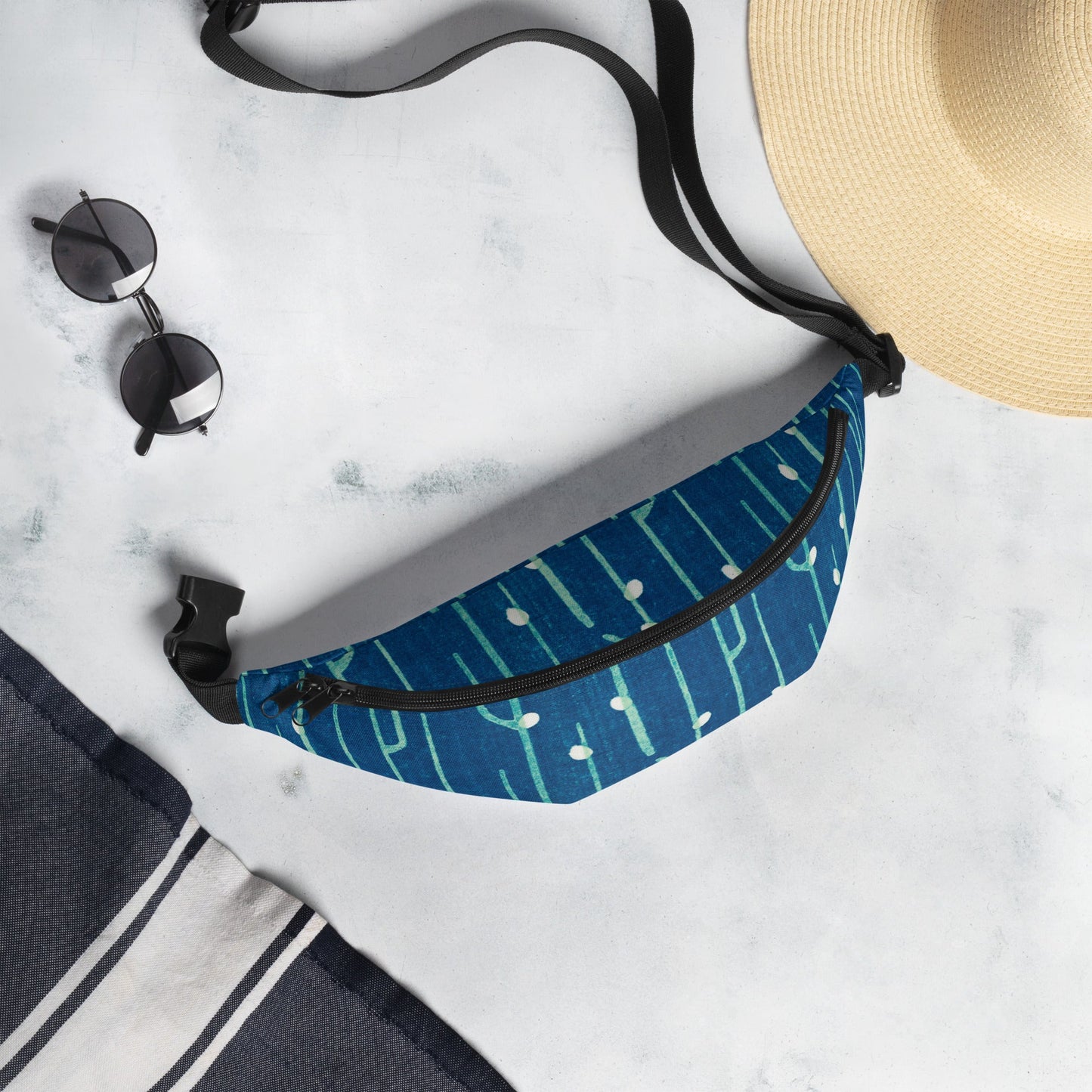 Sebastian & Clementine Blue Shima-Shima Fanny Pack