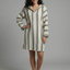 Bold Striped Poncho Beach Cover Up