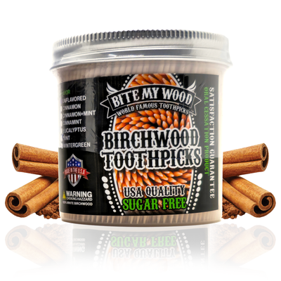 450 Qty BiteMyWood Flavored Birchwood Toothpicks in Plastic Jars