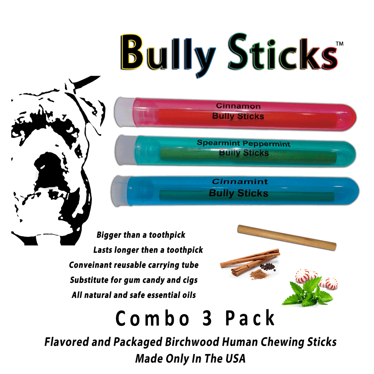 Bully Stick 4" - Revolutionary All Natural Birchwood Flavored Human Chewing Sticks | BiteMyWood