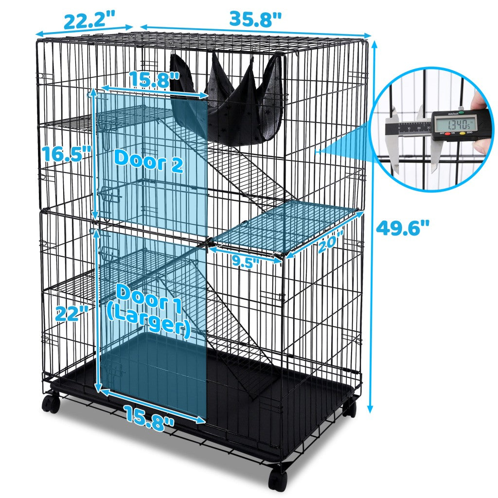 50 Inch 4-Tier Cat Cage C02