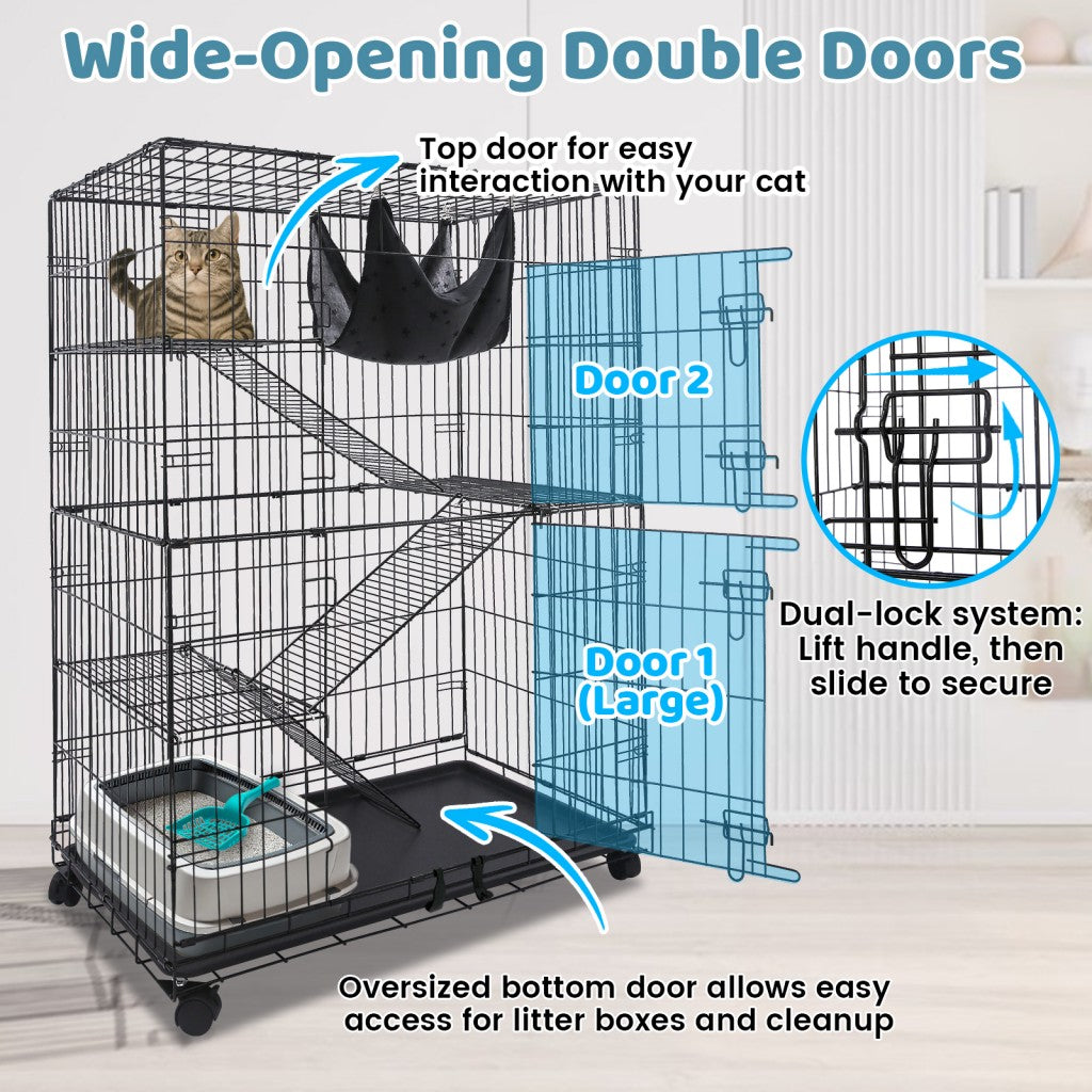 50 Inch 4-Tier Cat Cage C02