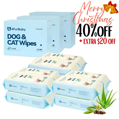 Plant-Based Pet Wipes for Dogs & Cats – Hypoallergenic, Gentle, Cleaning & Hydrating for Paws, Body & Butt – Daily Grooming Use – 400 Count