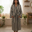 Cotton Linen Blend Kimono Bathrobe – Lightweight Unisex Robe