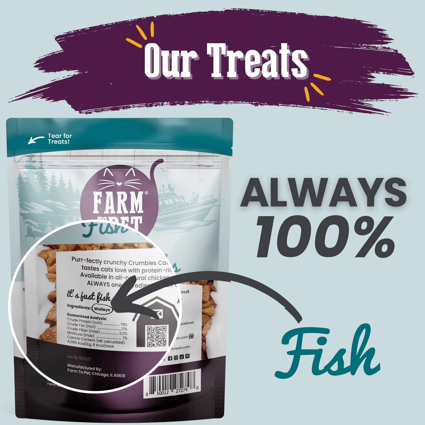 Fish Crumbles for Cats | All-Natural Fish Cat Treats