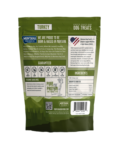Turkey Liver Freeze-dried Raw Trail Snacks (Treats) for Dogs 3oz