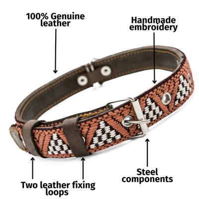 Leather Dog Collar - Brown Rust