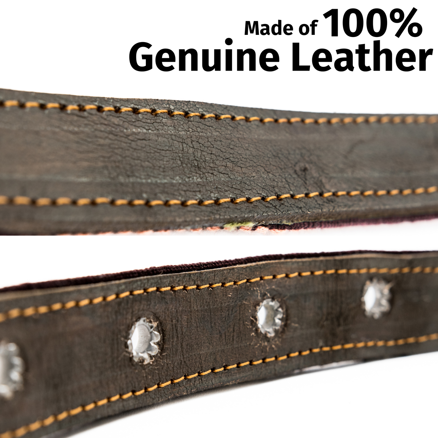 Leather Dog Collar - Brown Rust