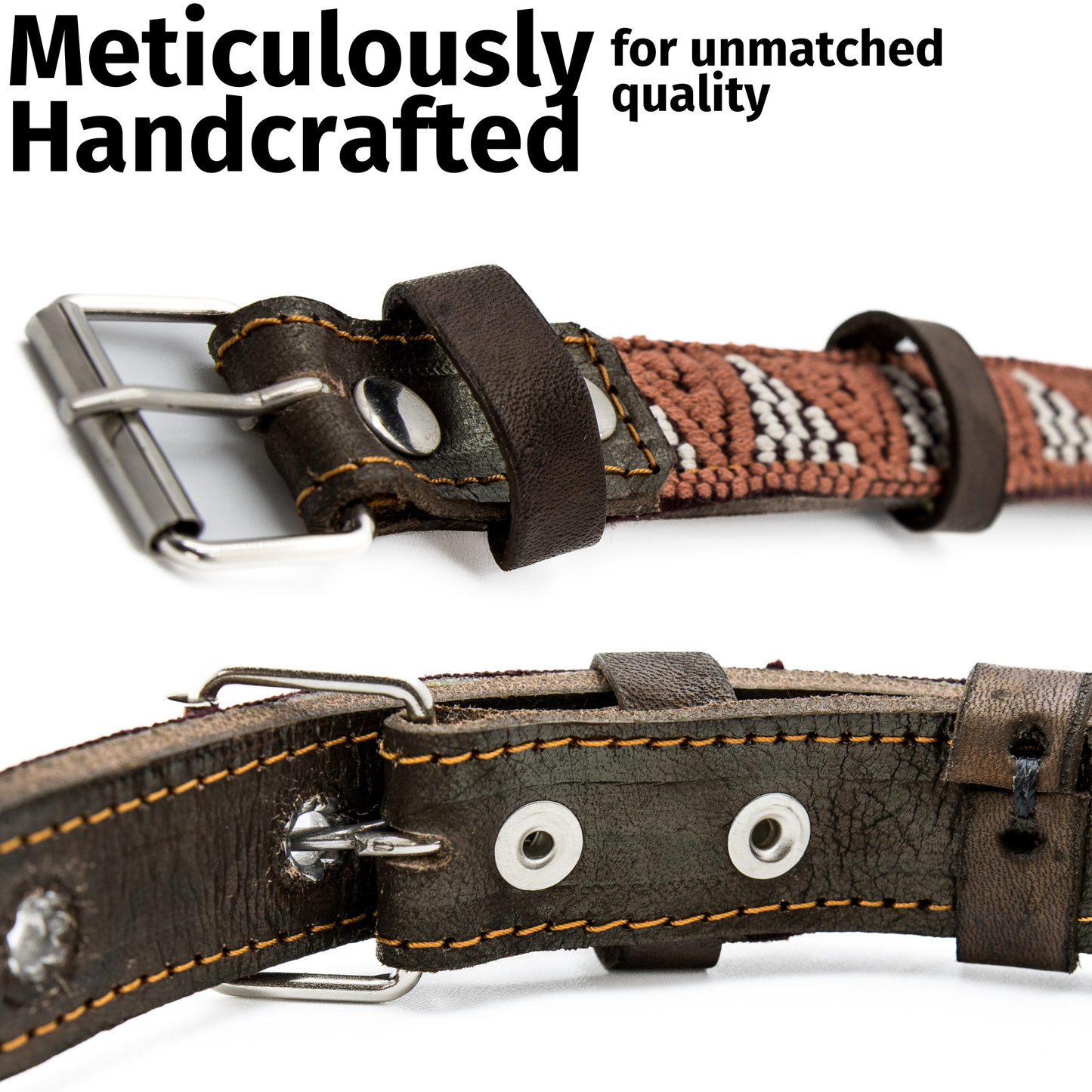 Leather Dog Collar - Brown Rust