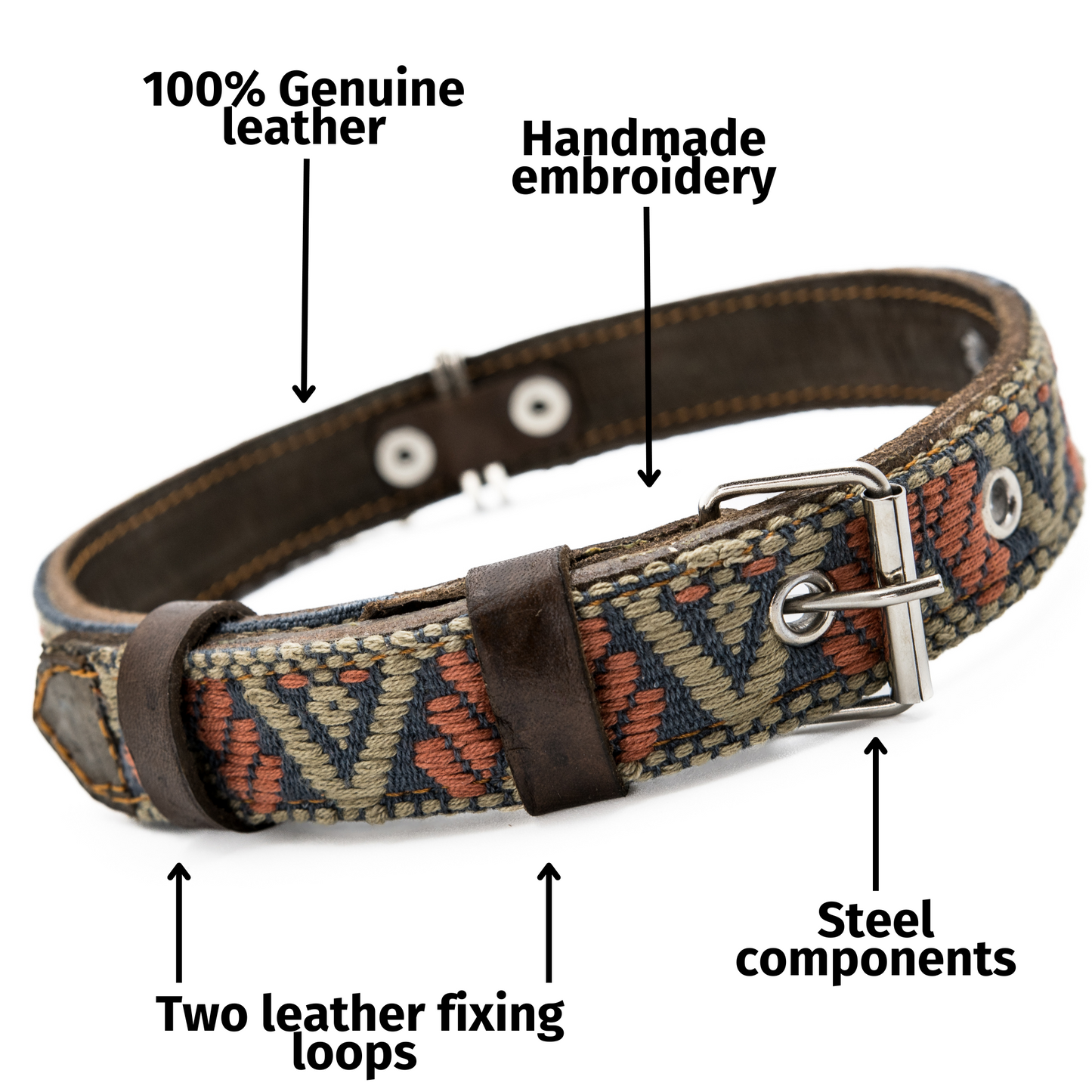Leather Dog Collar - Bronze Olive