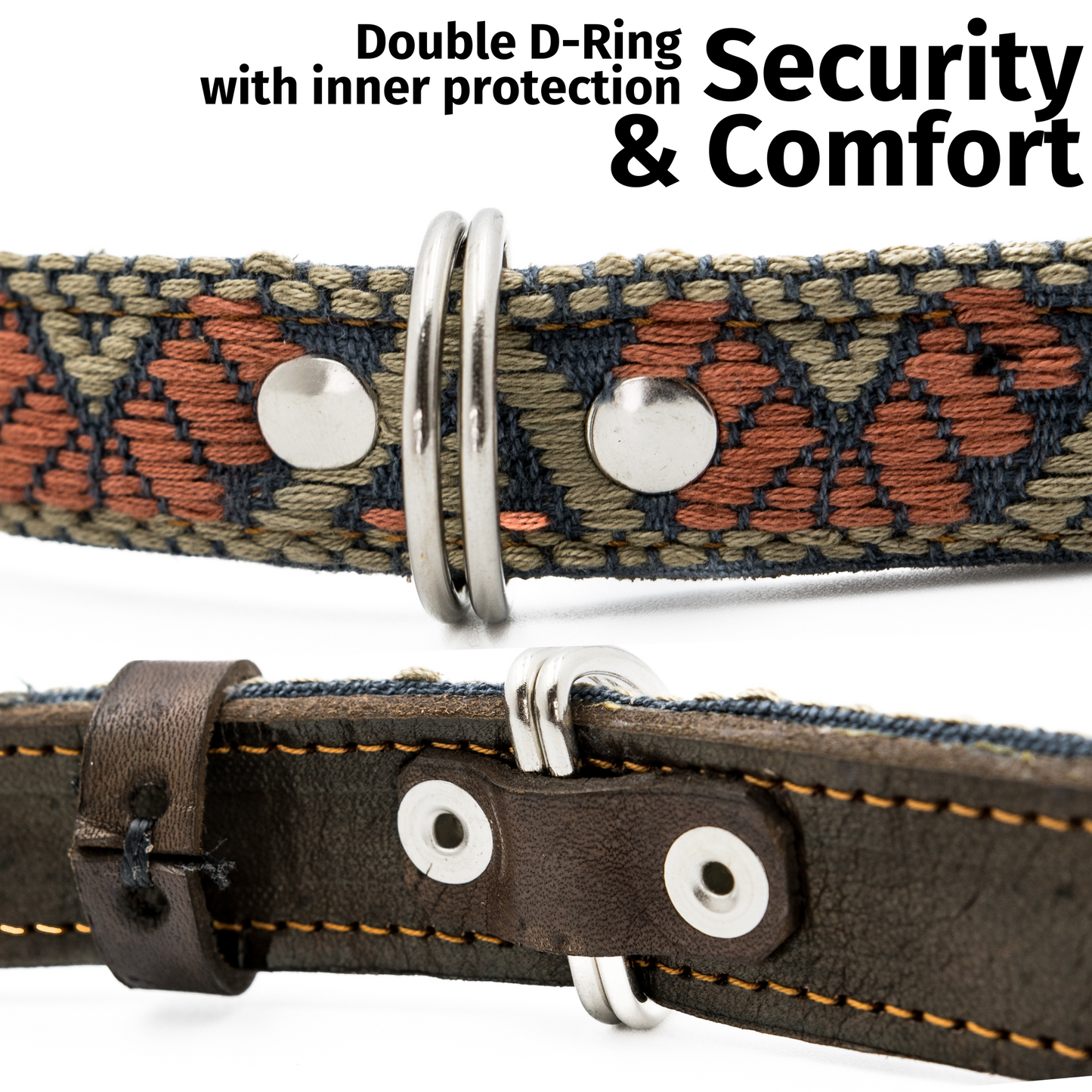 Leather Dog Collar - Bronze Olive