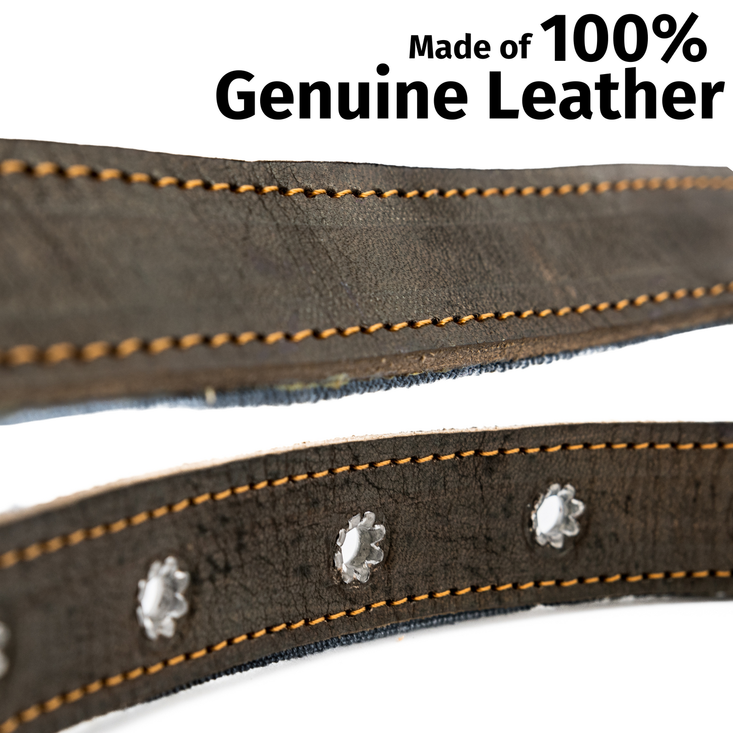 Leather Dog Collar - Bronze Olive
