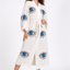 Evil Eye Hand Printed Kimono Natural