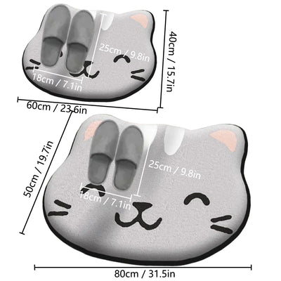 Thickened Special-Shaped Bathroom Mat – Absorbent Non-Slip Flannel Rug