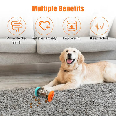 Interactive Dumbbell Food Dispensing Puzzle Toy – Durable Treat Ball for Dogs & Cats