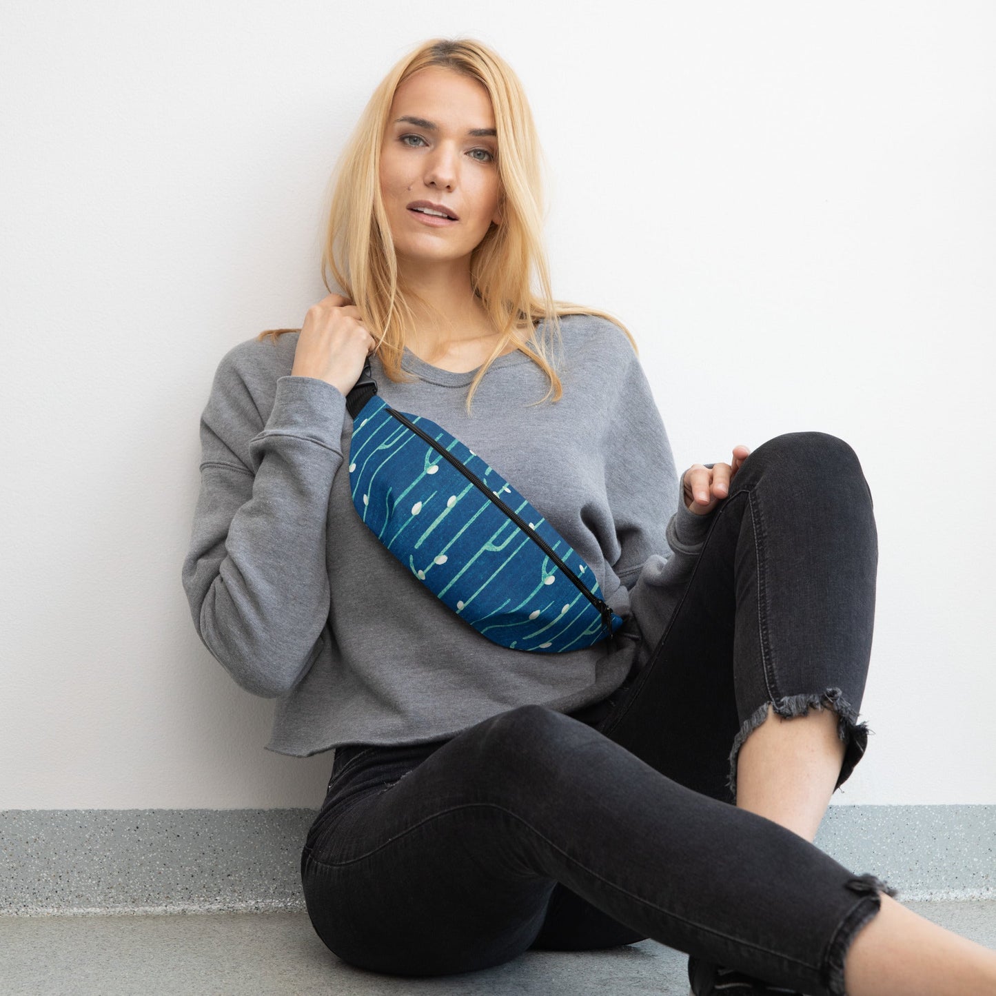 Sebastian & Clementine Blue Shima-Shima Fanny Pack