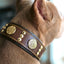 The "Maximus" collar 2.5 inch wide brown & gold