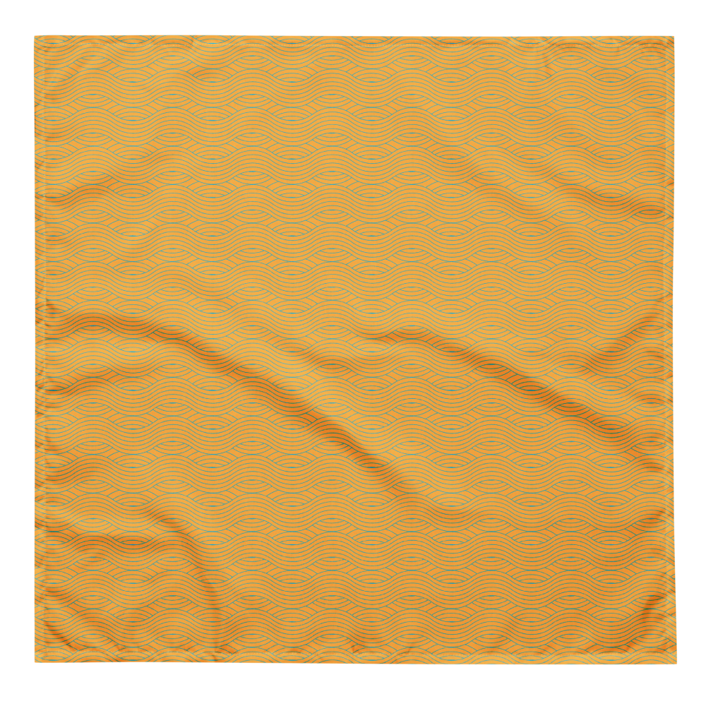 Sebastian & Clementine Orange Waves Pet Cotton Bandana