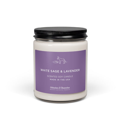 Sebastian & Clementine Scented Soy Candle - White Sage & Lavender